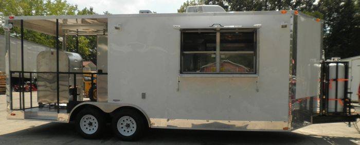 Concession Trailer 8.5’x22′ White – BBQ Smoker Event Catering Food — photo 2