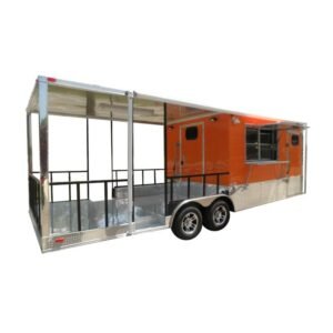 Concession Trailers 8.5'x24' Orange - BBQ Smoker Vending Catering Trailer