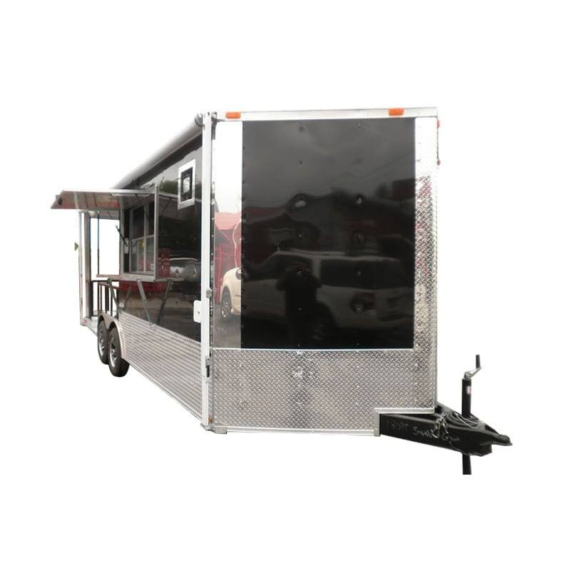 Concession Trailer 8.5’x20′ Black – Smoker BBQ Catering Event