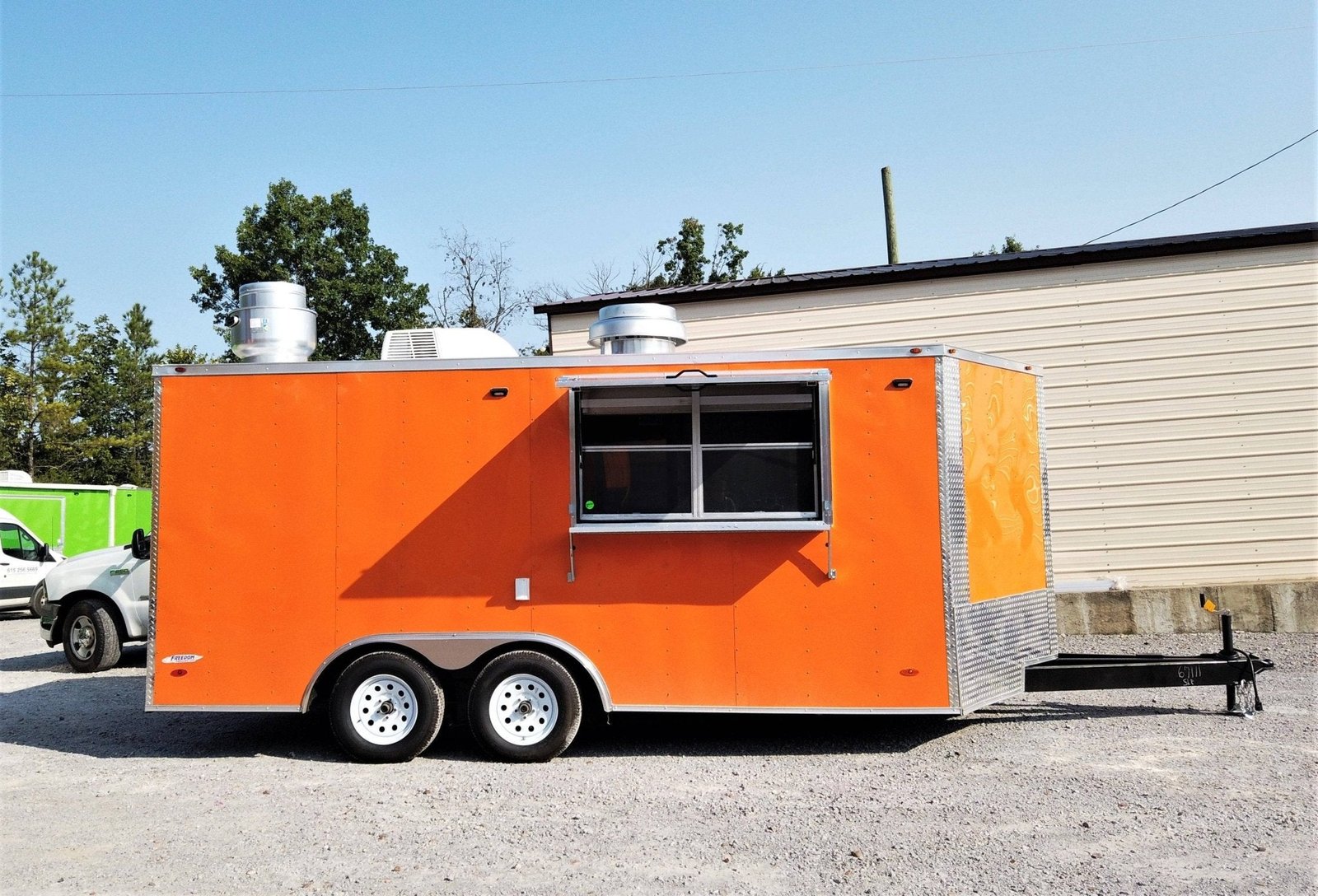 8.5′ x 16′ Orange Concession Food Trailer With Appliances