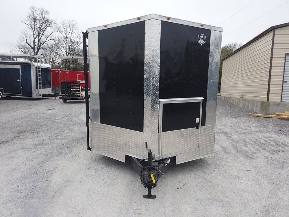 8.5′ x 24′ Black Porch Style BBQ Concession Food Trailer — photo 5