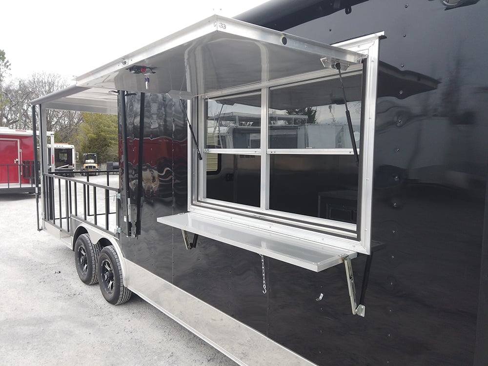 8.5′ x 24′ Black Porch Style BBQ Concession Food Trailer — photo 6