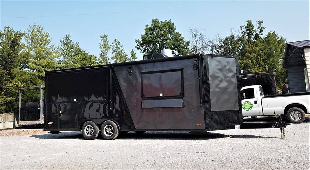 8.5′ x 22′ Black BBQ Porch Concession Food Trailer — photo 13