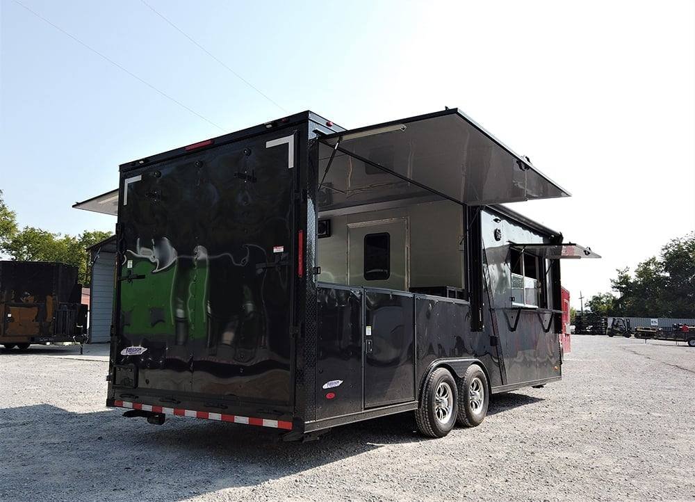 8.5′ x 22′ Black BBQ Porch Concession Food Trailer — photo 12