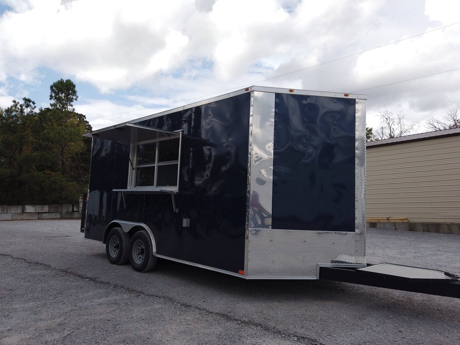 8.5′ x 16′ Indigo Blue Concession Trailer with Appliances