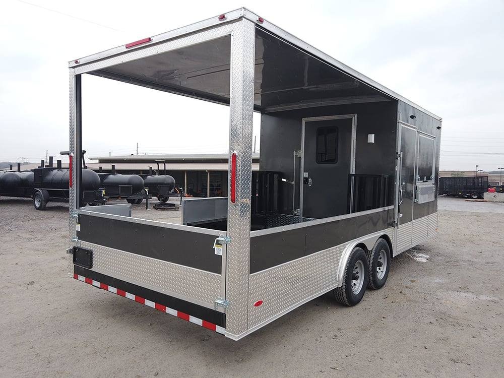 8.5′ x 22′ Charcoal Grey BBQ Porch Concession Food Trailer — photo 13