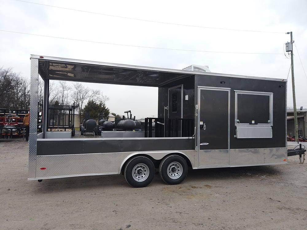 8.5′ x 22′ Charcoal Grey BBQ Porch Concession Food Trailer — photo 12