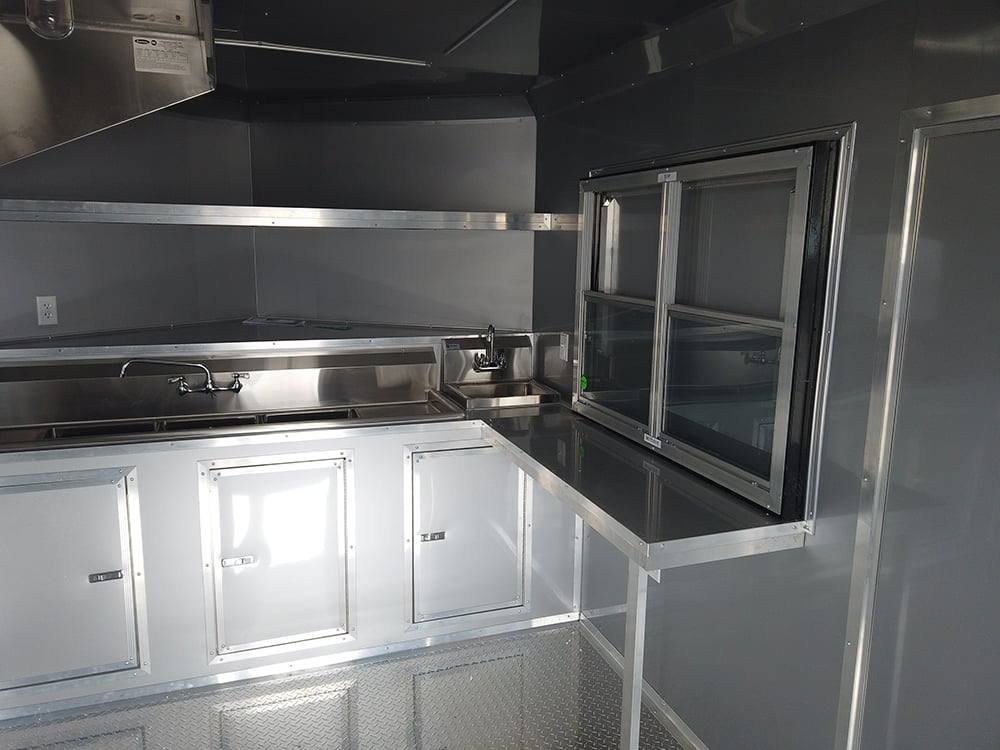 8.5′ x 22′ Charcoal Grey BBQ Porch Concession Food Trailer — photo 9