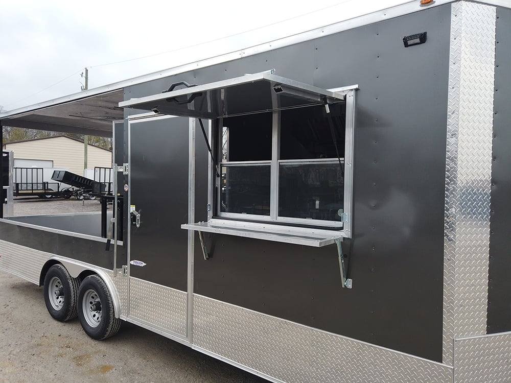 8.5′ x 22′ Charcoal Grey BBQ Porch Concession Food Trailer — photo 15