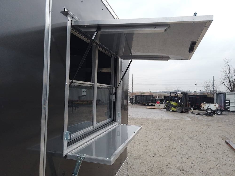 8.5′ x 22′ Charcoal Grey BBQ Porch Concession Food Trailer — photo 5