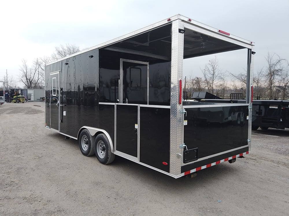 8.5′ x 22′ Black BBQ Porch Concession Food Event Trailer — photo 13