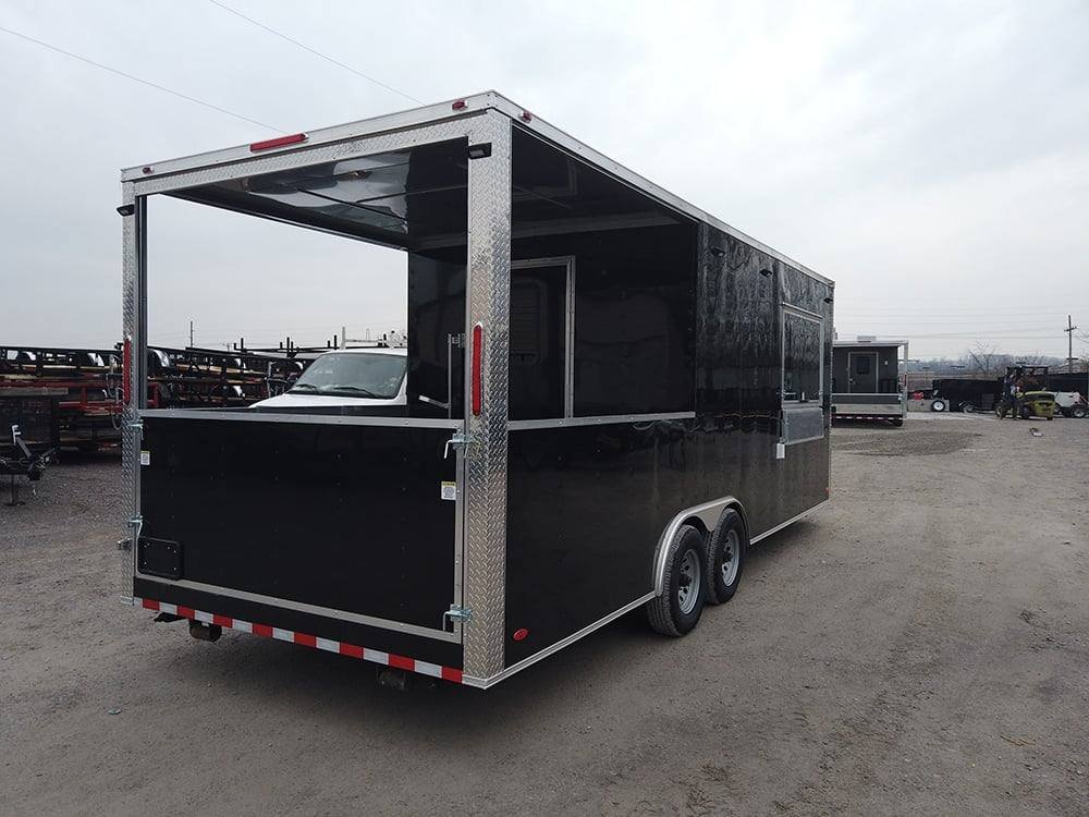 8.5′ x 22′ Black BBQ Porch Concession Food Event Trailer — photo 5