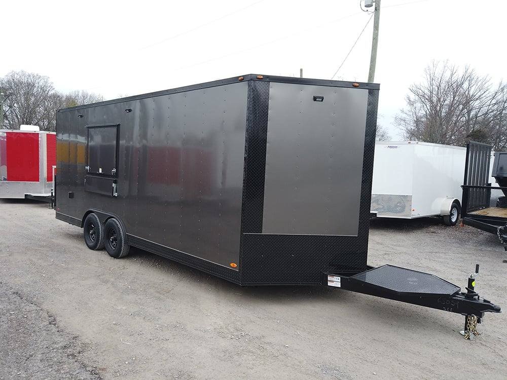 8.5′ x 20′ Charcoal Grey Concession Food Trailer