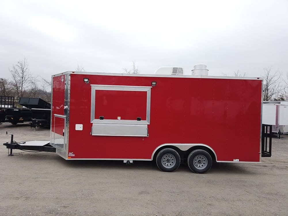 8.5′ x 18′ Red Elite Style Concession Food Trailer