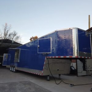 8.5' x 46' Cobalt Blue Gooseneck Concession Trailer