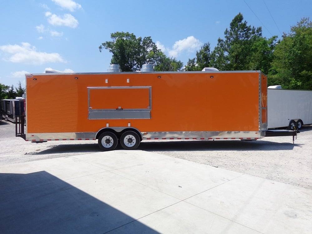 8.5′ X 30′ Orange V-Nose Concession Food Trailer — photo 6