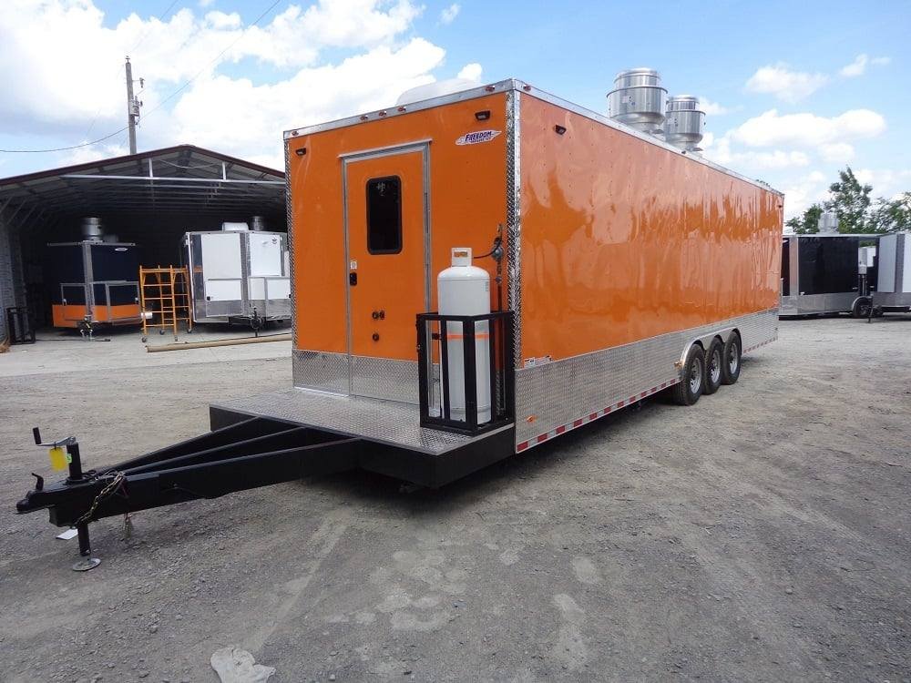 8.5′ x 30′ Orange Flat Nose Food Concession Trailer With Appliances — photo 9