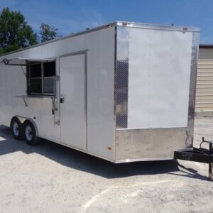 8.5' x 20' White Concession Food Trailer With Appliances