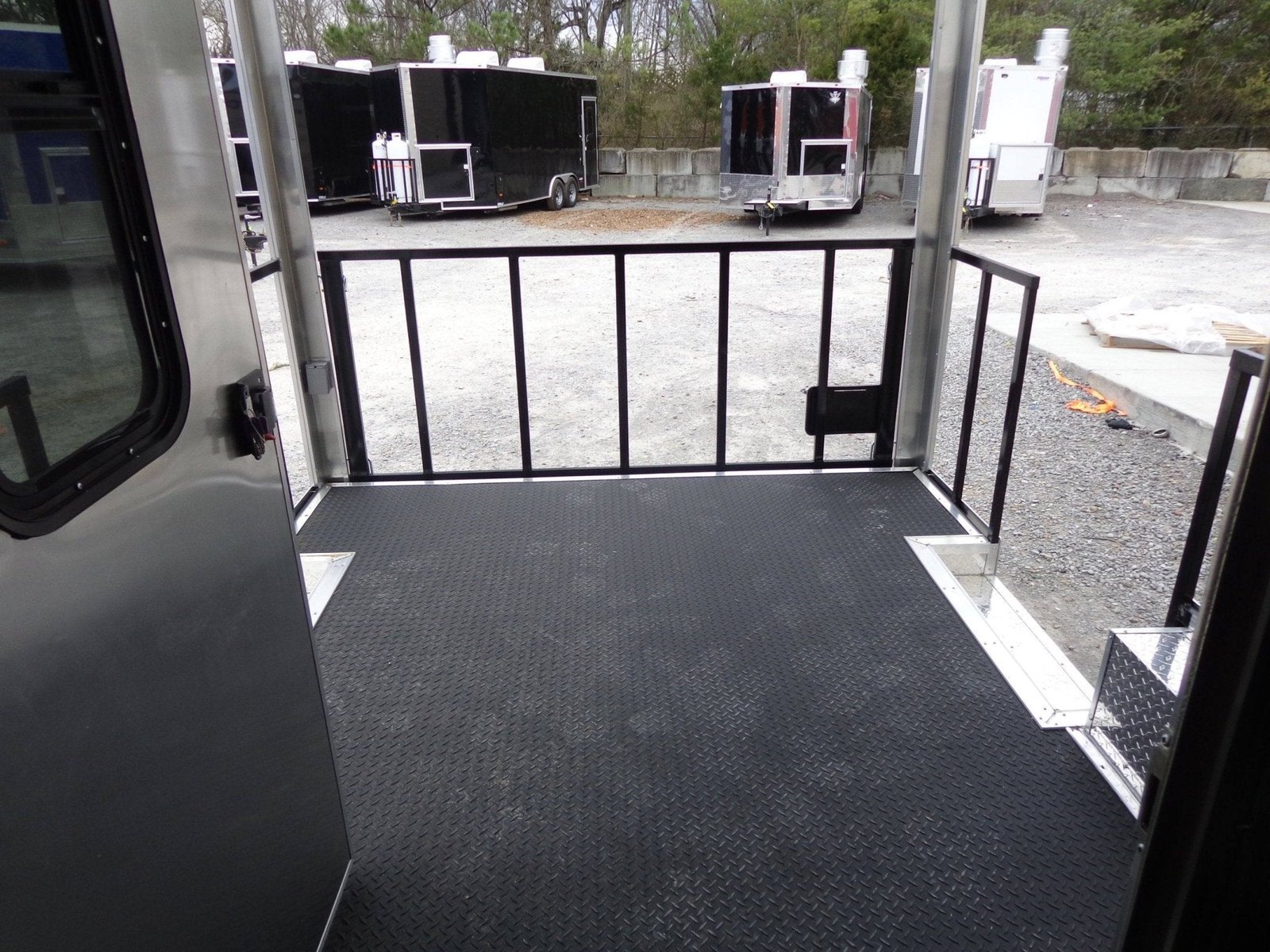 8.5′ x 22′ Black BBQ Porch Style Concession Trailer — photo 14