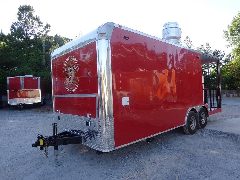 8.5′ x 22′ Flat Front Red Concession Porch Style Trailer With Appliances — photo 12