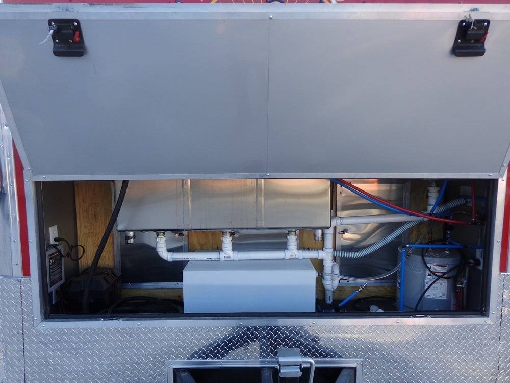 8.5′ x 22′ Flat Front Red Concession Porch Style Trailer With Appliances — photo 2