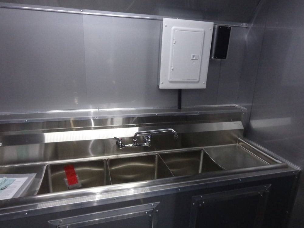 8.5′ x 22′ Flat Front Red Concession Porch Style Trailer With Appliances — photo 9
