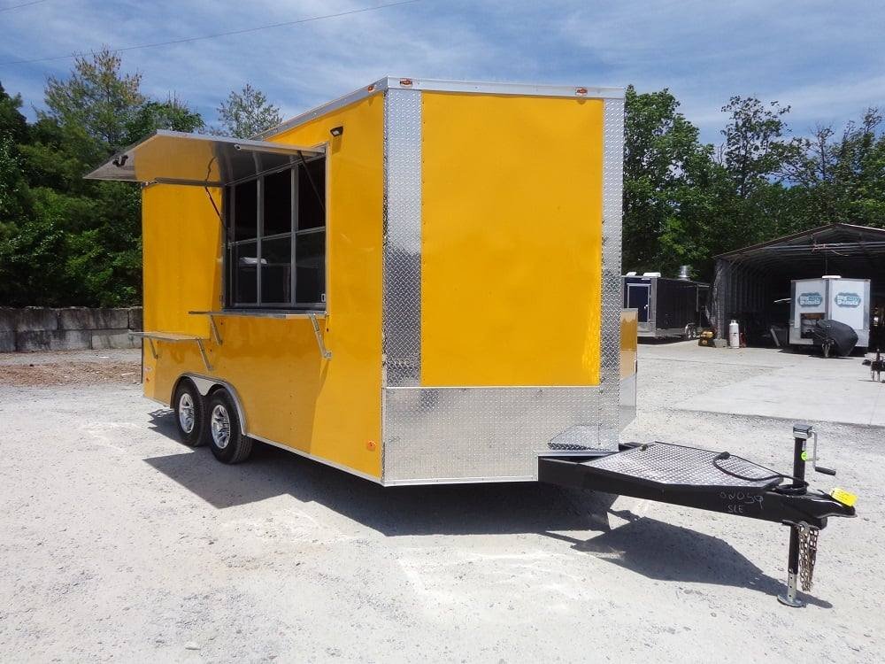 8.5′ x 16′ Yellow Food Concession Trailer — photo 7