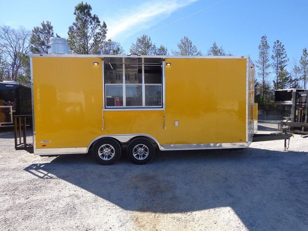 8.5′ x 18′ Penske Yellow Concession Food Trailer — photo 11
