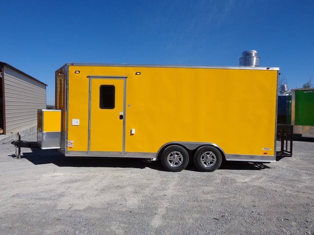 8.5′ x 18′ Penske Yellow Concession Food Trailer — photo 2
