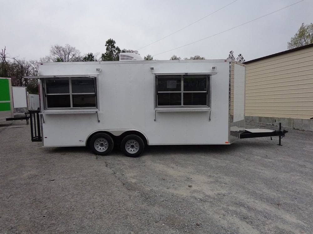 8.5′ x 18′ White Double Window Concession Food Trailer — photo 9
