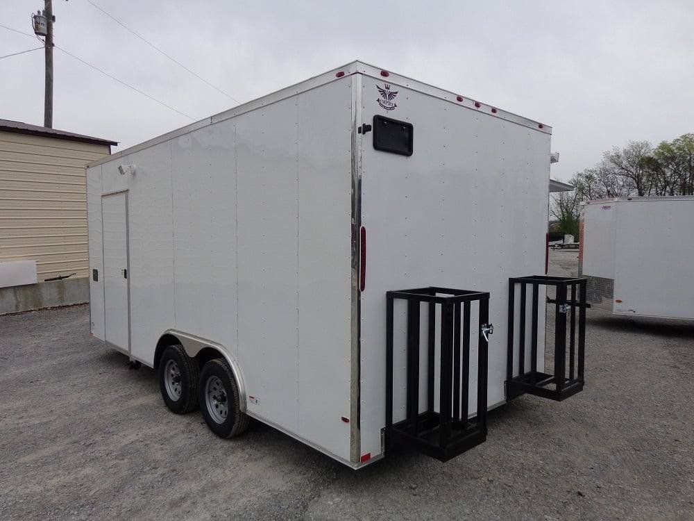 8.5′ x 18′ White Double Window Concession Food Trailer — photo 4