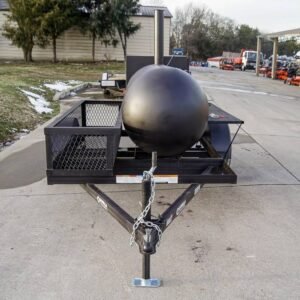 wood charcoal pit smoker trailer with wood cage and firebox - view 4