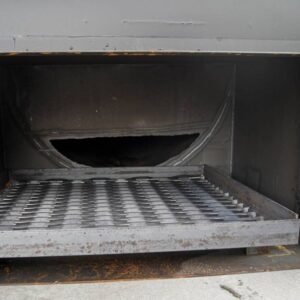 wood charcoal pit smoker trailer with wood cage and firebox - view 11
