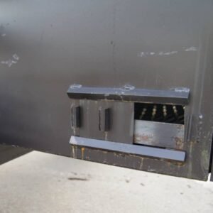 wood charcoal pit smoker trailer with wood cage and firebox - view 12