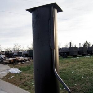 wood charcoal pit smoker trailer with wood cage and firebox - view 9