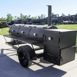 330 gallon stick burner smoker with wood cage and firebox - view 5