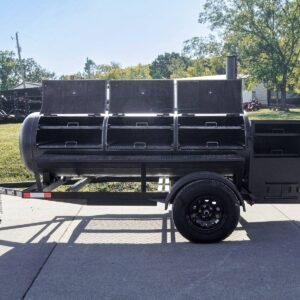 330 gallon stick burner smoker with wood cage and firebox - view 7