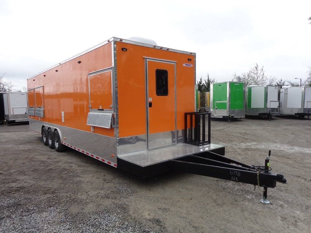 8.5′ x 30′ Orange Flat Nose Concession Food Trailer — photo 2