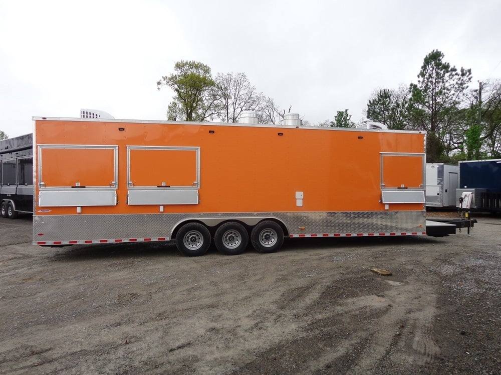 8.5′ x 30′ Orange Flat Nose Concession Food Trailer — photo 8