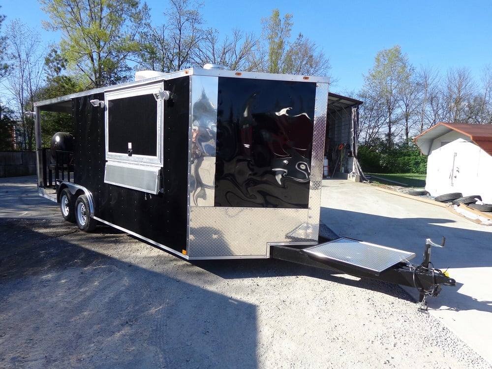 8.5′ x 20′ Black Porch Style Concession Food Trailer — photo 5