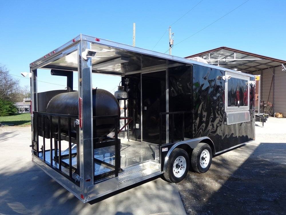 8.5′ x 20′ Black Porch Style Concession Food Trailer With Appliances — photo 6