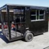 7 x 12 black porch concession trailer with V-nose front