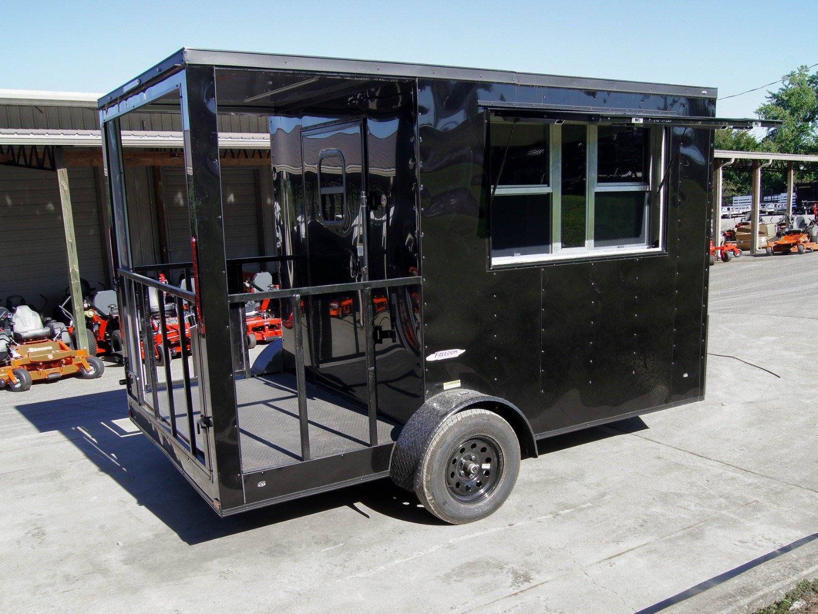 7×12 Black Concession Porch Trailer Food Serving Merchandising