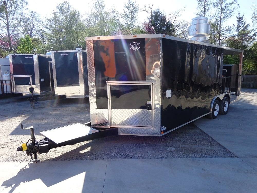 8.5′ x 20′ Black Porch Style Concession Food Trailer — photo 3