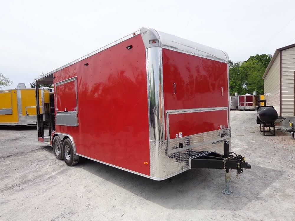 8.5′ x 22′ Flat Front Red Concession BBQ Porch Style Trailer — photo 12