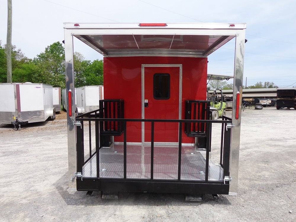 8.5′ x 22′ Flat Front Red Concession BBQ Porch Style Trailer — photo 10