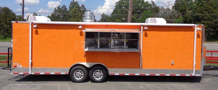 Concession Trailer 8.5′ x 28′ (Orange) Event Catering BBQ Food Enclosed — photo 5