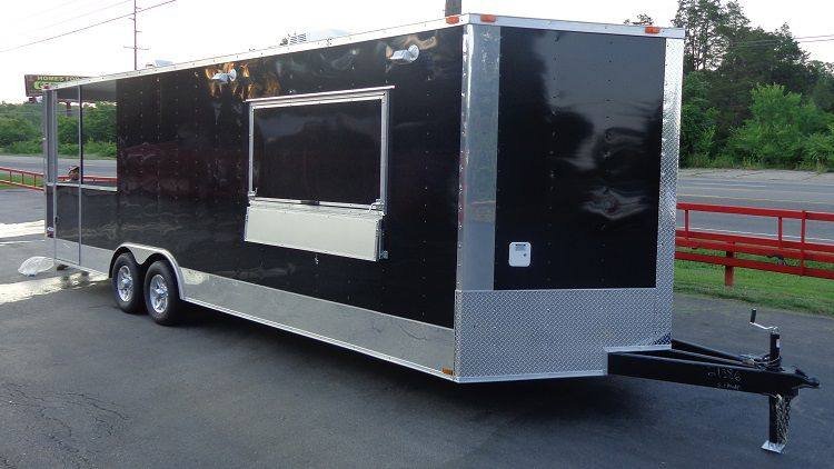 BBQ Concession Trailer 8.5′ x 26′ Black BBQ Catering Smoker Vending — photo 5