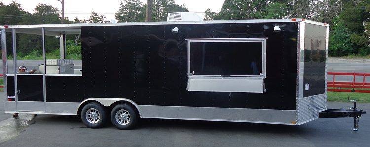 BBQ Concession Trailer 8.5′ x 26′ Black BBQ Catering Smoker Vending — photo 2