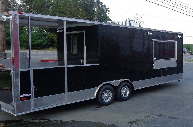 BBQ Concession Trailer 8.5′ x 26′ Black BBQ Catering Smoker Vending — photo 6